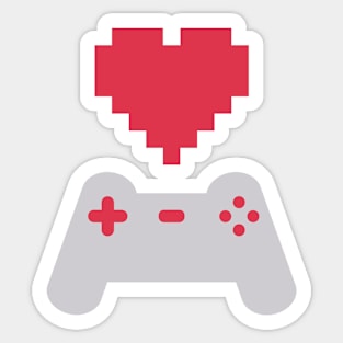 Minimalist Controller Love (Grey and Red) Sticker